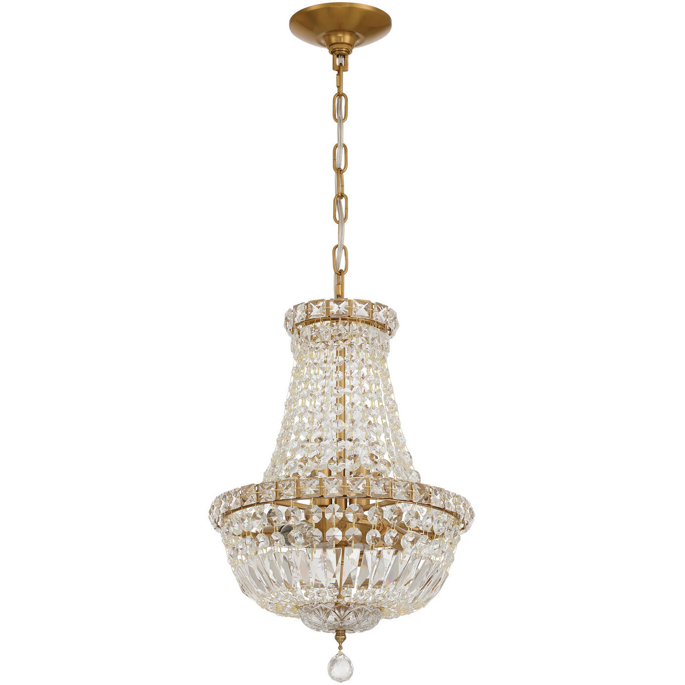 Roslyn 5 Light 12 inch Aged Brass Mini Chandelier Ceiling Light