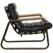 Cowhide Dark Walnut with Antique Brass Arm Chair