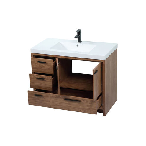 Wyatt 42 X 22 X 34 inch Walnut Brown Vanity Sink Set