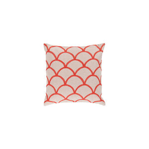 Meadow 22 X 22 inch Cream and Bright Orange Throw Pillow