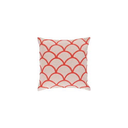 Meadow 22 X 22 inch Cream and Bright Orange Throw Pillow