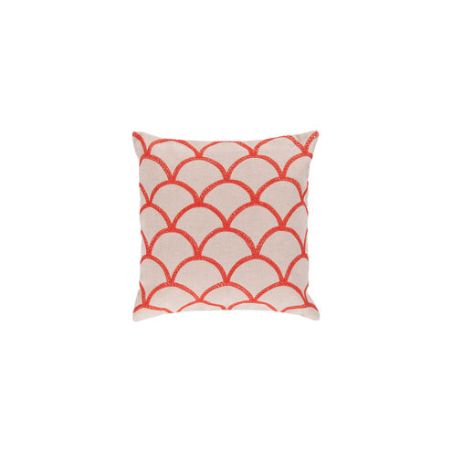 Meadow 18 X 18 inch Cream and Bright Orange Throw Pillow