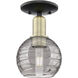 Athens Deco Swirl 1 Light 5.88 inch Black Antique Brass Semi-Flush Mount Ceiling Light