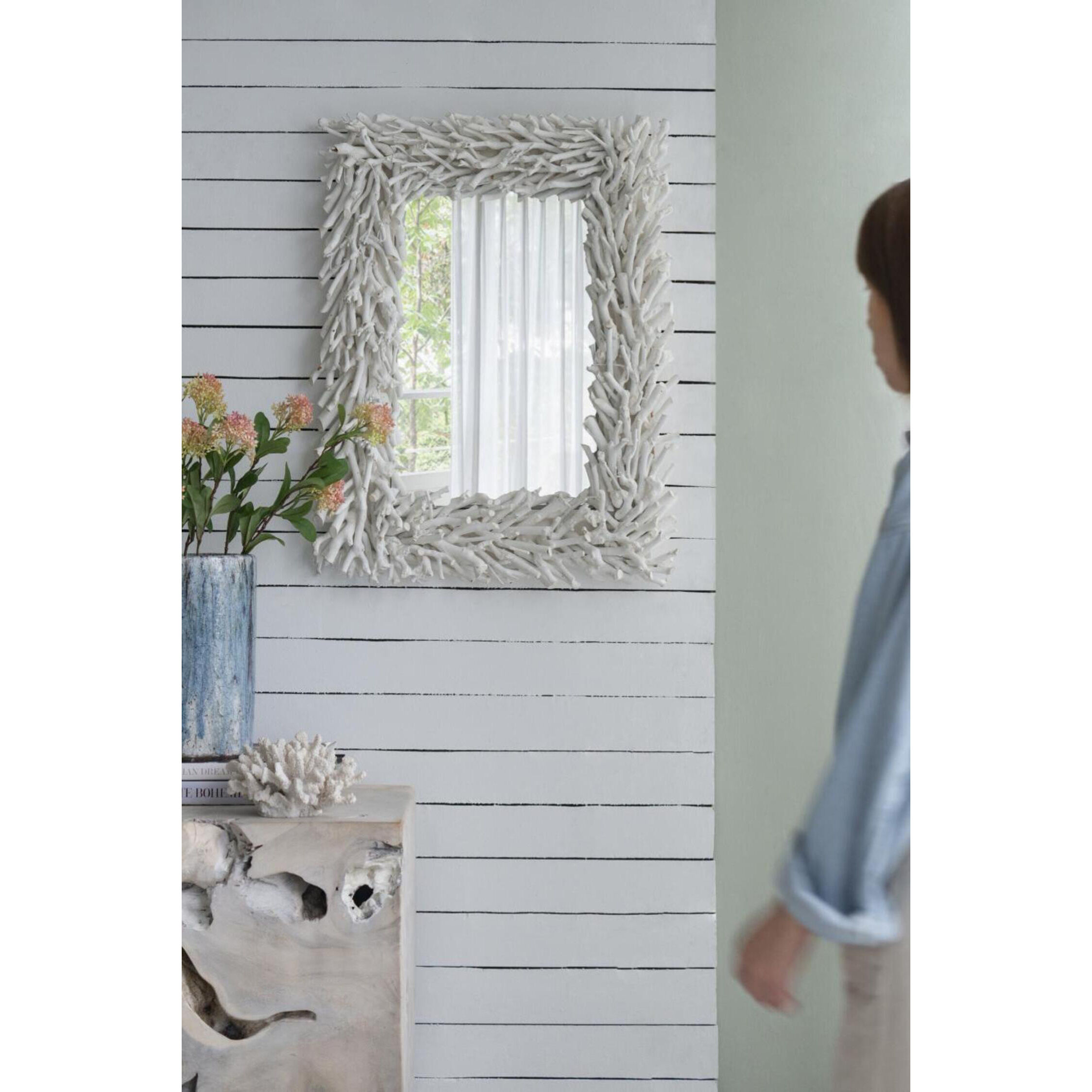 Anita 29.1 X 22.8 inch White Wall Mirror