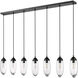 Arden 7 Light 54 inch Matte Black Linear Chandelier Ceiling Light