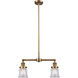 Franklin Restoration Small Canton LED 21 inch Brushed Brass Chandelier Ceiling Light in Clear Glass, Franklin Restoration