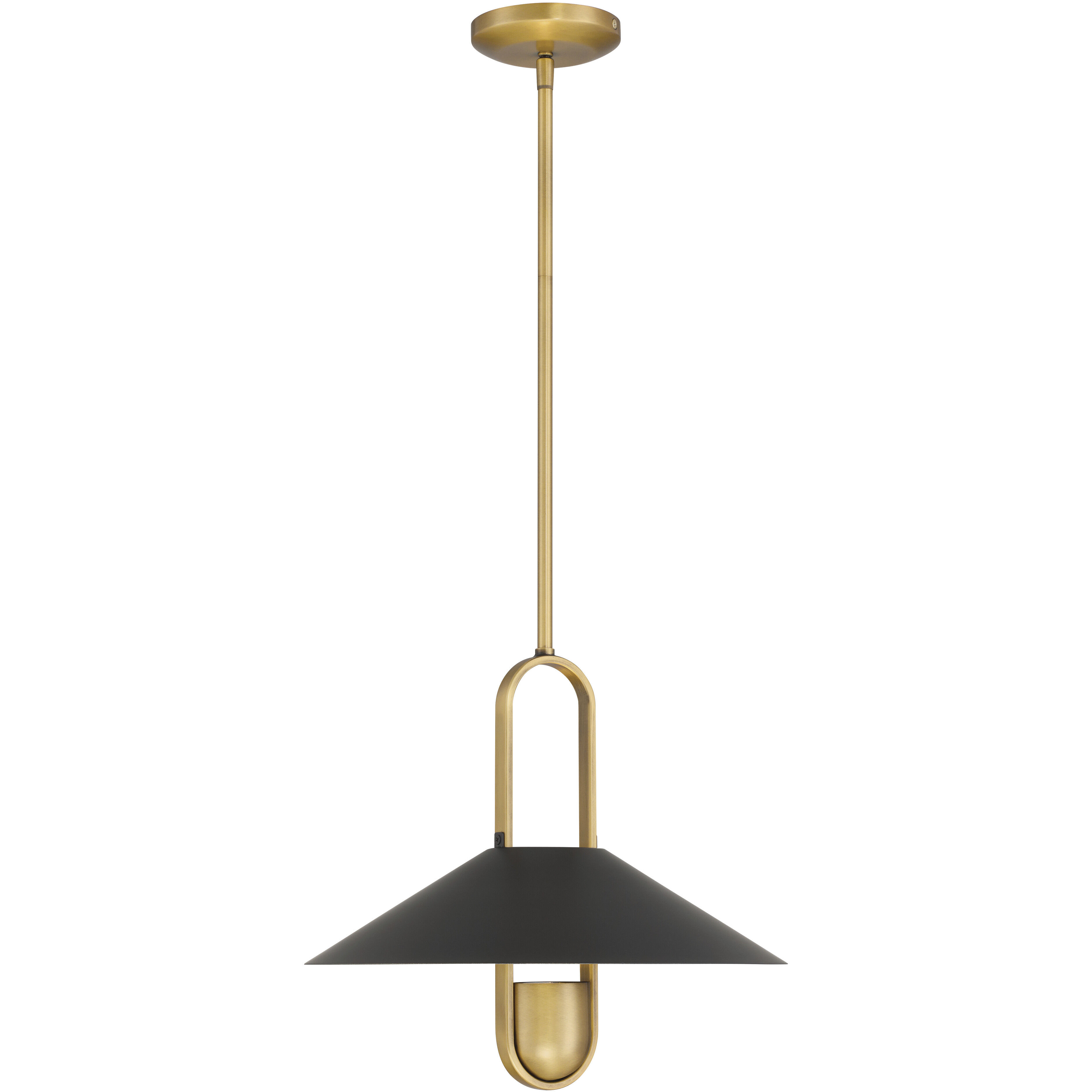 Goldenridge 1 Light 15 inch Legacy Brass and Dark Matte Black Pendant Ceiling Light