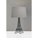 Eiffel 25.5 inch 100 watt Black Table Lamp Portable Light in Grey Fabric