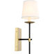 Eclipse 1 Light 5 inch Brass and Black Wall sconce Wall Light