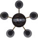 Harken 5 Light 26 inch Black/Gold Chandelier Ceiling Light