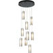 Exos Glass 9 Light 20.5 inch Black Pendant Ceiling Light in Opal, Standard Pipe