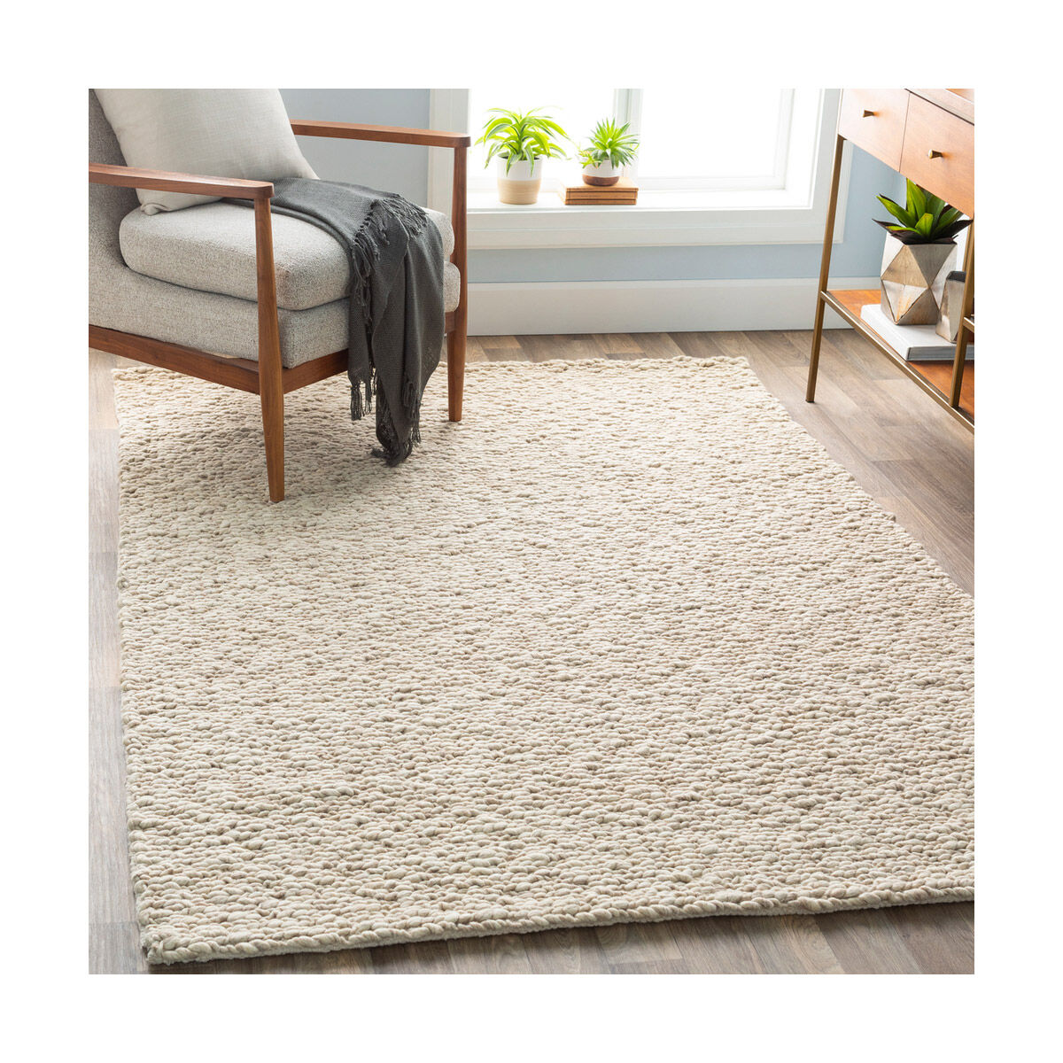 Kapara 36 X 24 inch Beige/Dark Brown Rugs, Rectangle
