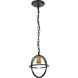 Octavia 1 Light 7.9 inch Brass and Dark Brown Pendant Ceiling Light