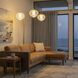 Bloom 86.6 inch 9 watt Weathered Brass and White Arc Floor Lamp Portable Light