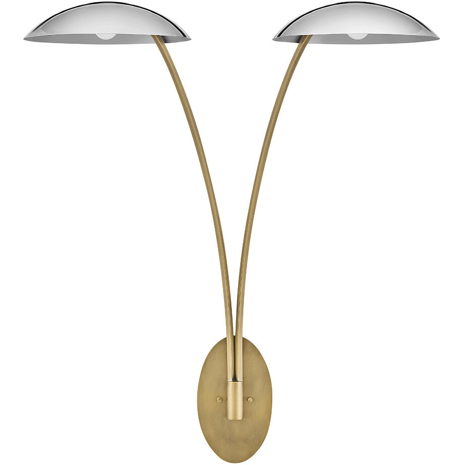 Glenn Sconce Wall Light in Heritage Brass with Chrome