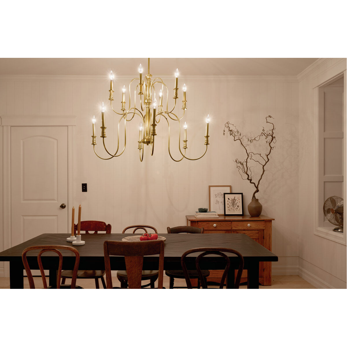 Homestead Karthe 12 Light 42 inch Natural Brass Chandelier Ceiling Light, Karthe