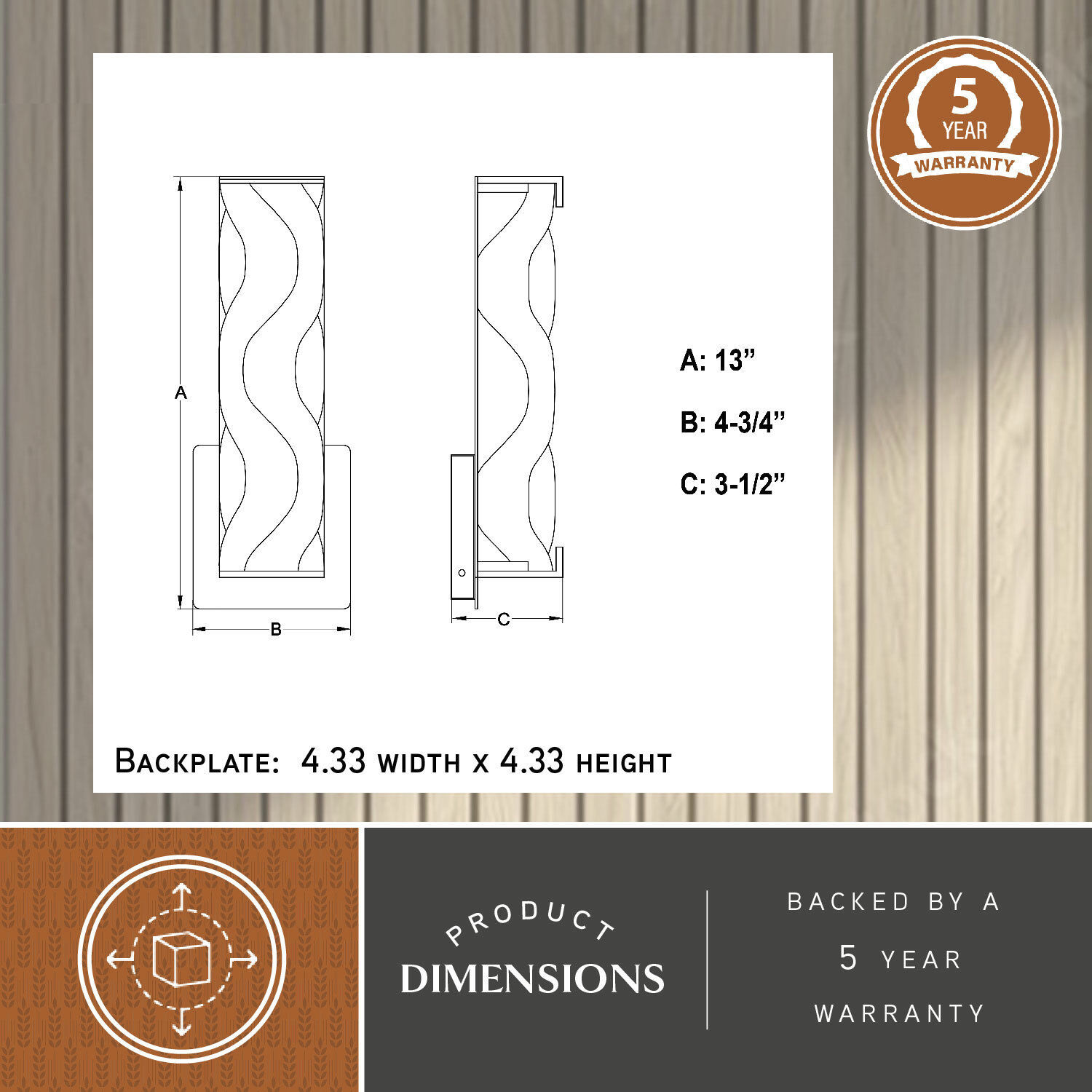 Marseille LED 4.75 inch Natural Brass Bathroom Light Wall Light