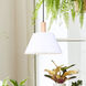 Harlyn 1 Light 14.5 inch Black/White/Wood Pendant Ceiling Light