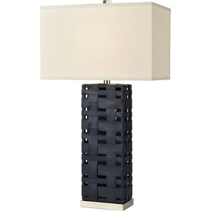 Strapped Down 32 inch 150.00 watt Navy with Polished Nickel Table Lamp Portable Light