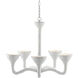 Snowdonia 5 Light 28 inch White Papier Mache/Painted Gesso White Chandelier Ceiling Light