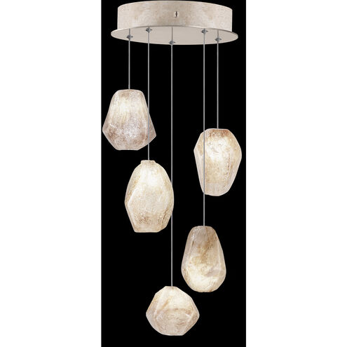 Natural Inspirations 5 Light 12 inch Gold Pendant Ceiling Light in Clear Quartz Studio Glass 4