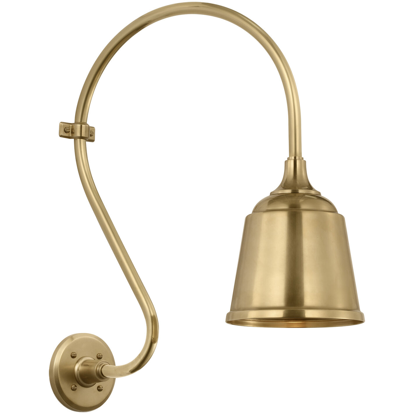 Thomas O'Brien Academy Barn Light LED 24 inch Hand-Rubbed Antique Brass Larrabee Barn Light in 8" Hand-Rubbed Antique Brass Rockhouse Shade