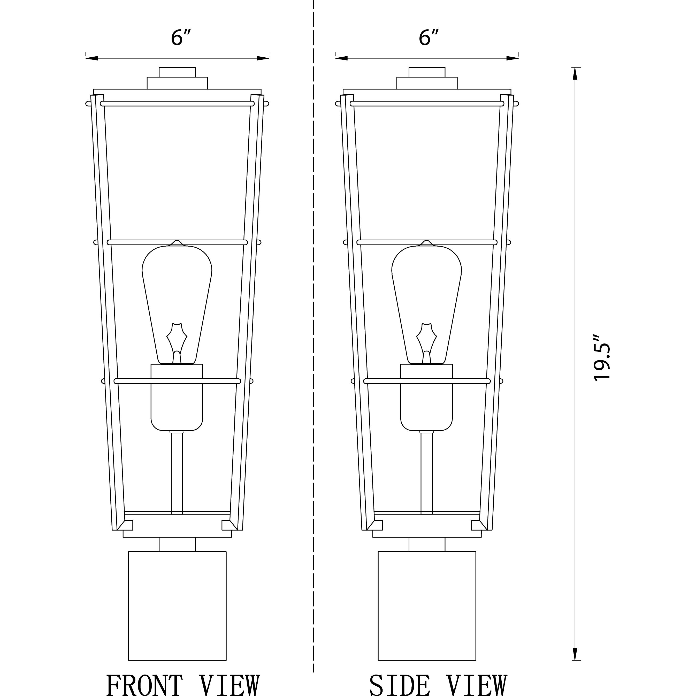 Helix 1 Light 19.5 inch Black Outdoor Post Mount Fixture