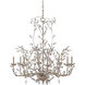 Crystal Bud 8 Light 33 inch Silver Granello Chandelier Ceiling Light, Large