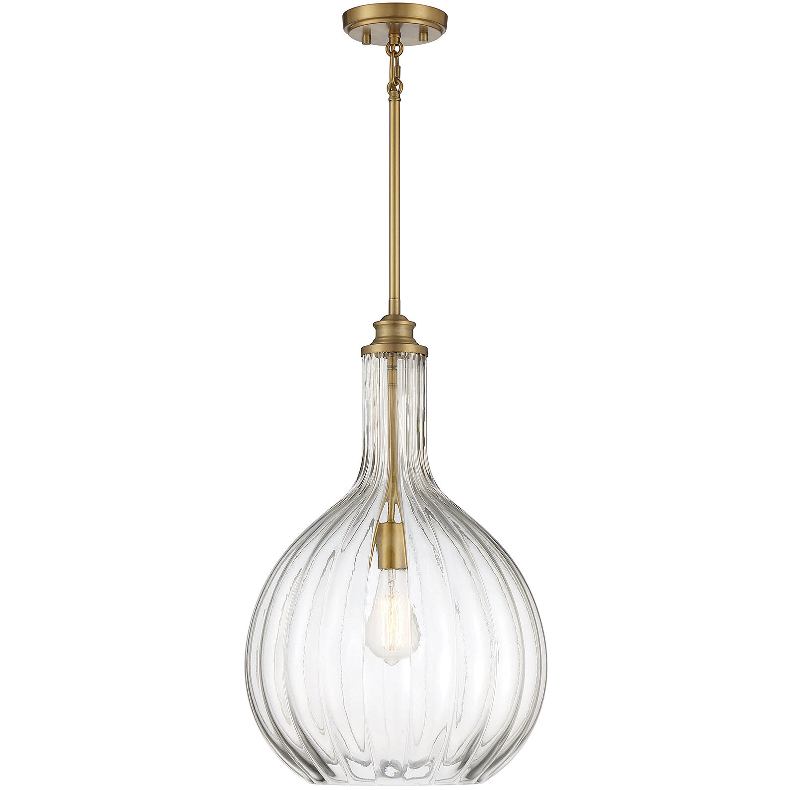 Brandon 1 Light 14 inch Warm Brass Pendant Ceiling Light, Essentials