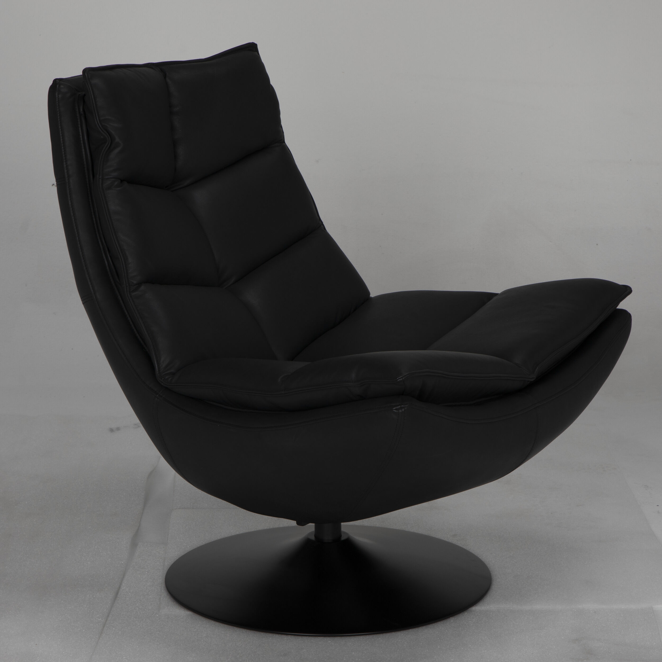 Dante Santosa Matte Black and Black Powder Coat Swivel Chair