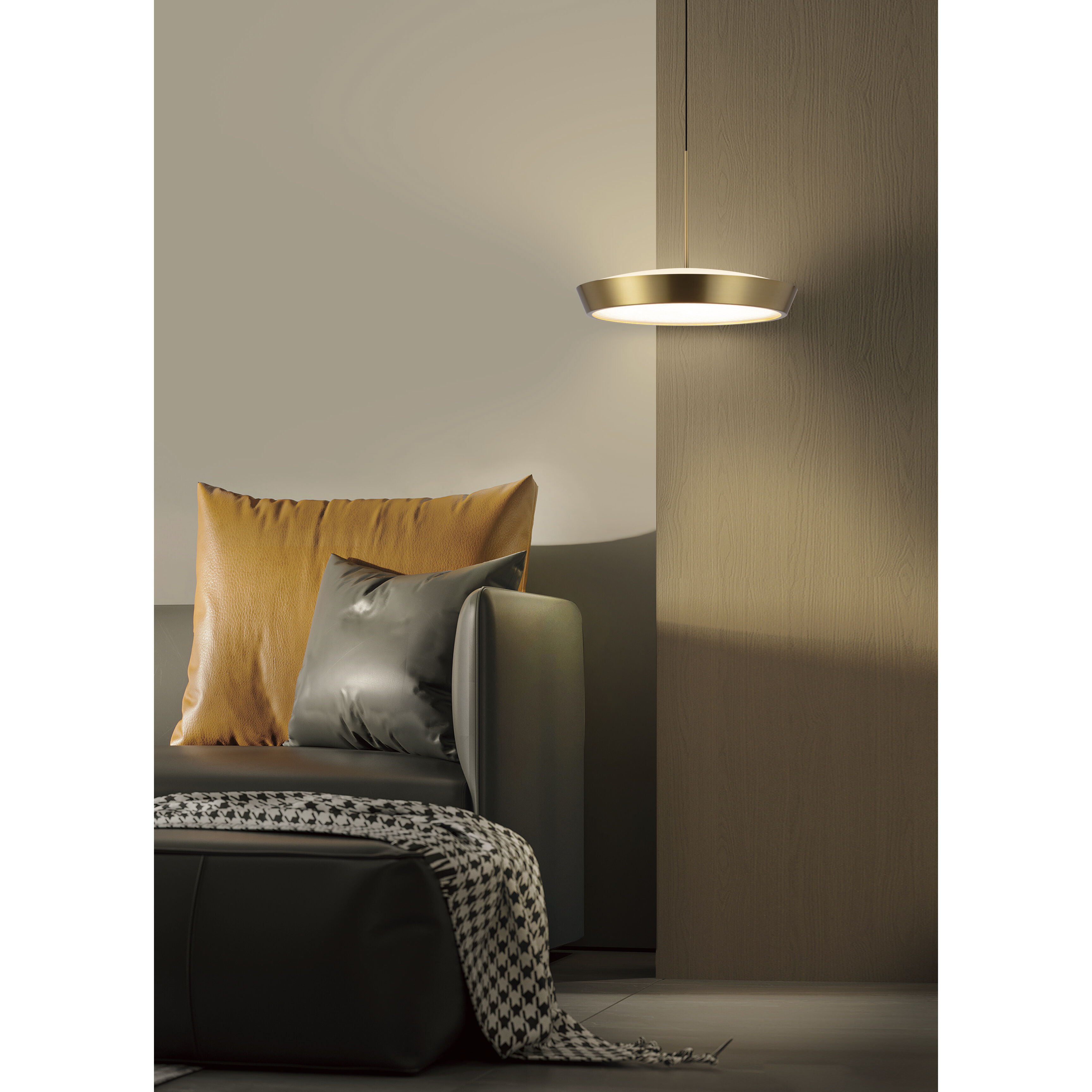 Rhythm LED 11.8 inch Antique Brass Pendant Ceiling Light