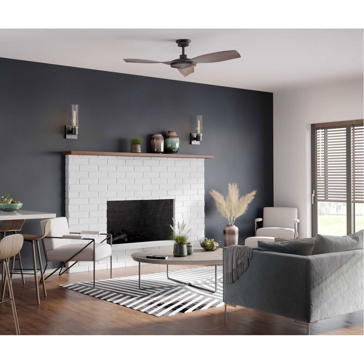 Clarion 1 Light 5 inch Matte Black Bath Vanity Wall Light