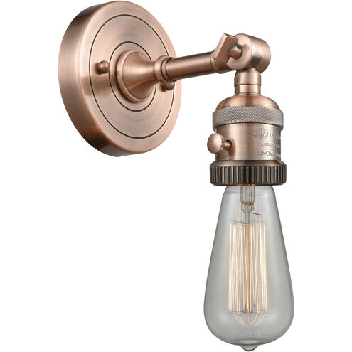 Bare Bulb LED 4.5 inch Antique Copper Wall Sconce Wall Light