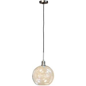 Luca 1 Light 11.75 inch Clear and Nickel Pendant Ceiling Light 