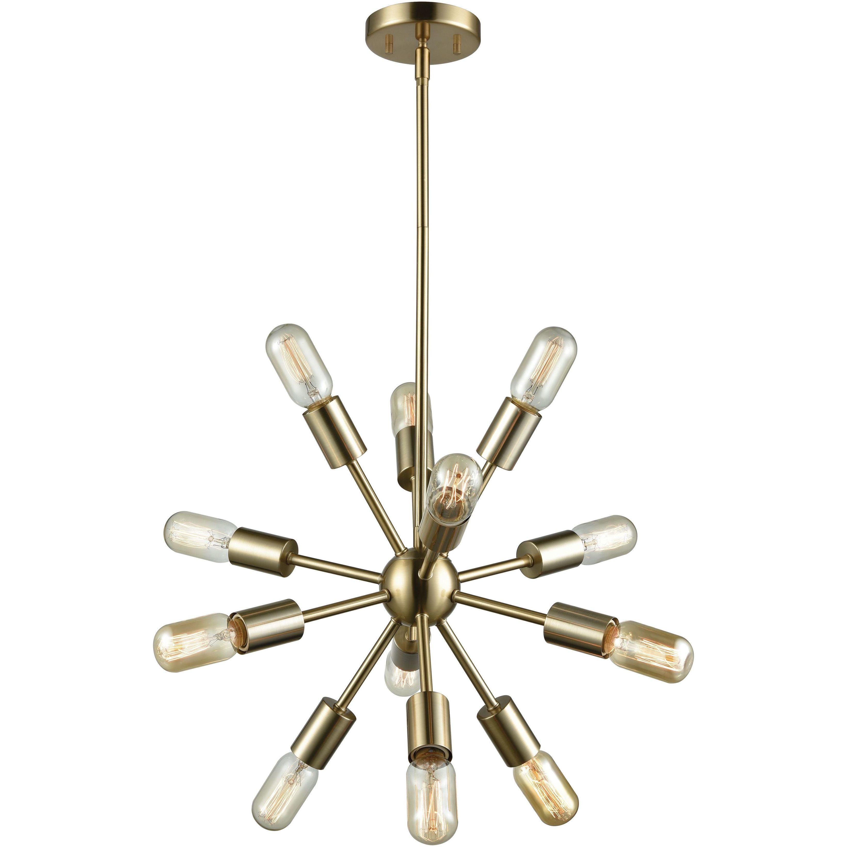 Delphine 12 Light 16 inch Satin Brass Chandelier Ceiling Light