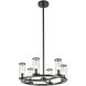 Revolve 6 Light 18.63 inch Clear Glass and Urban Bronze Chandelier Ceiling Light