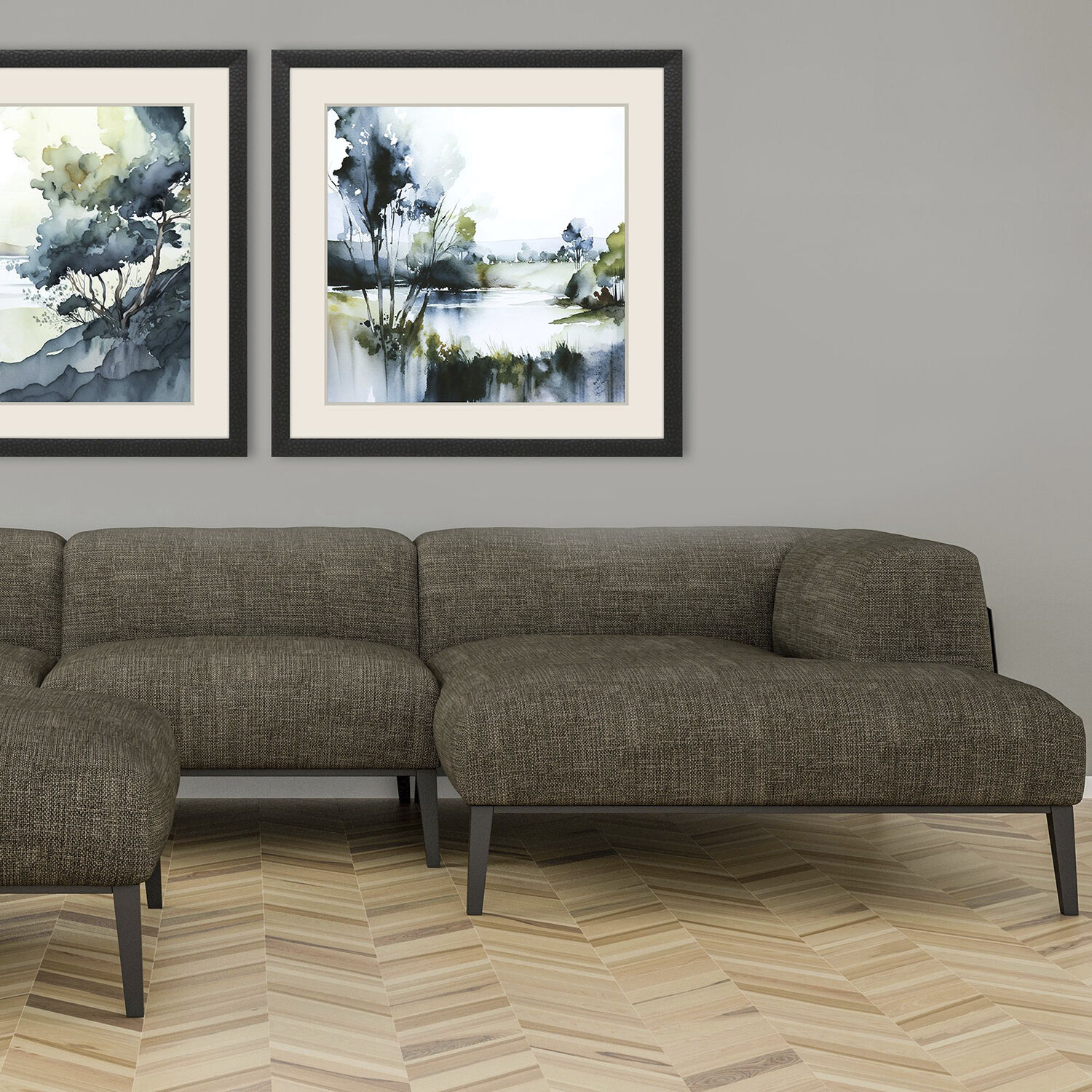 Wanderlust Calling Whispers in the Wind Blue and Brown and Green and Multi Framed Art