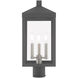 Nyack 3 Light 20 inch Scandinavian Gray Outdoor Post Top Lantern