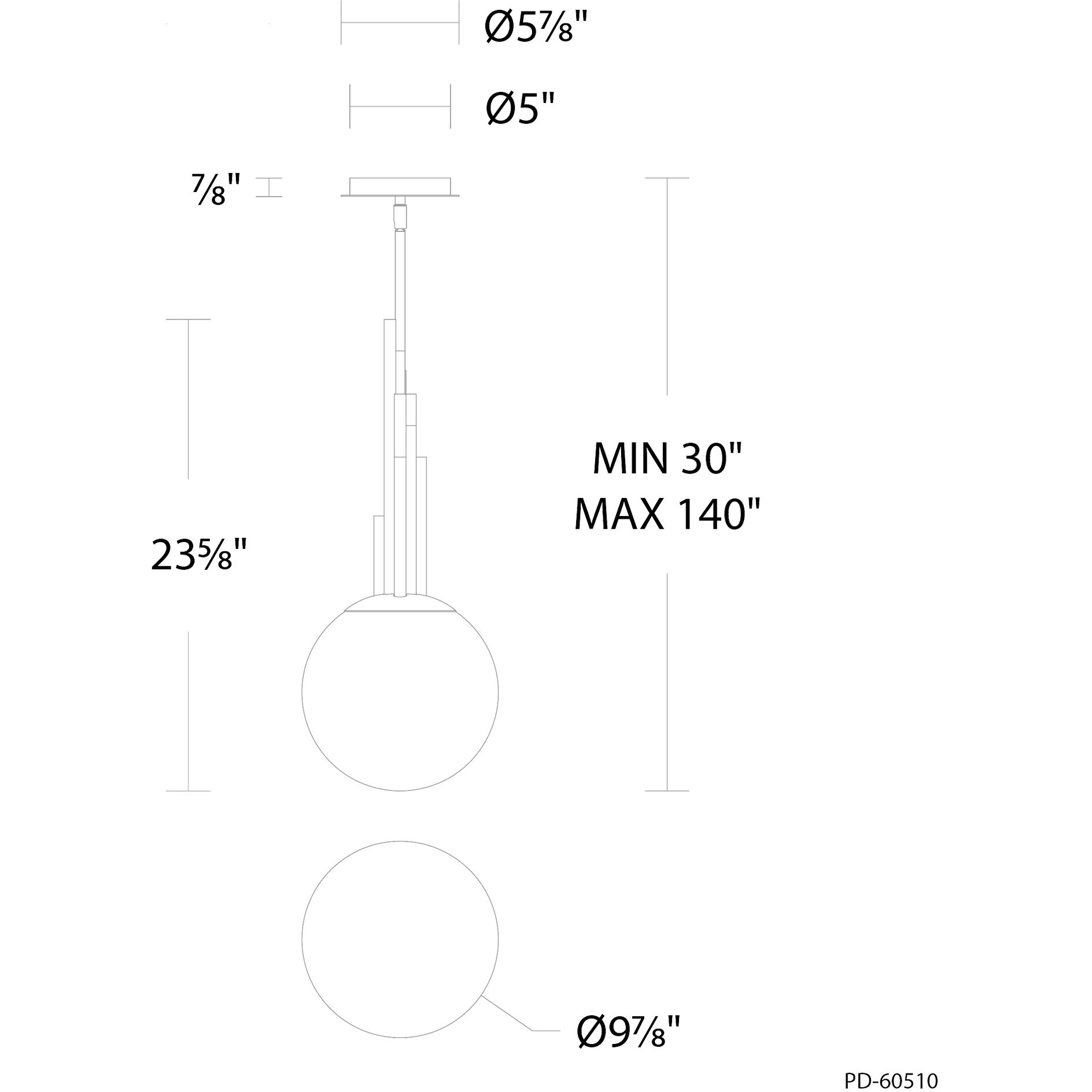 Sybil LED 9.9 inch Polished Black Nickel Indoor Hanging Lighting Ceiling Light in 4000K