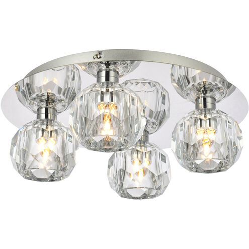 Graham 4 Light 14 inch Chrome Flush Mount Ceiling Light