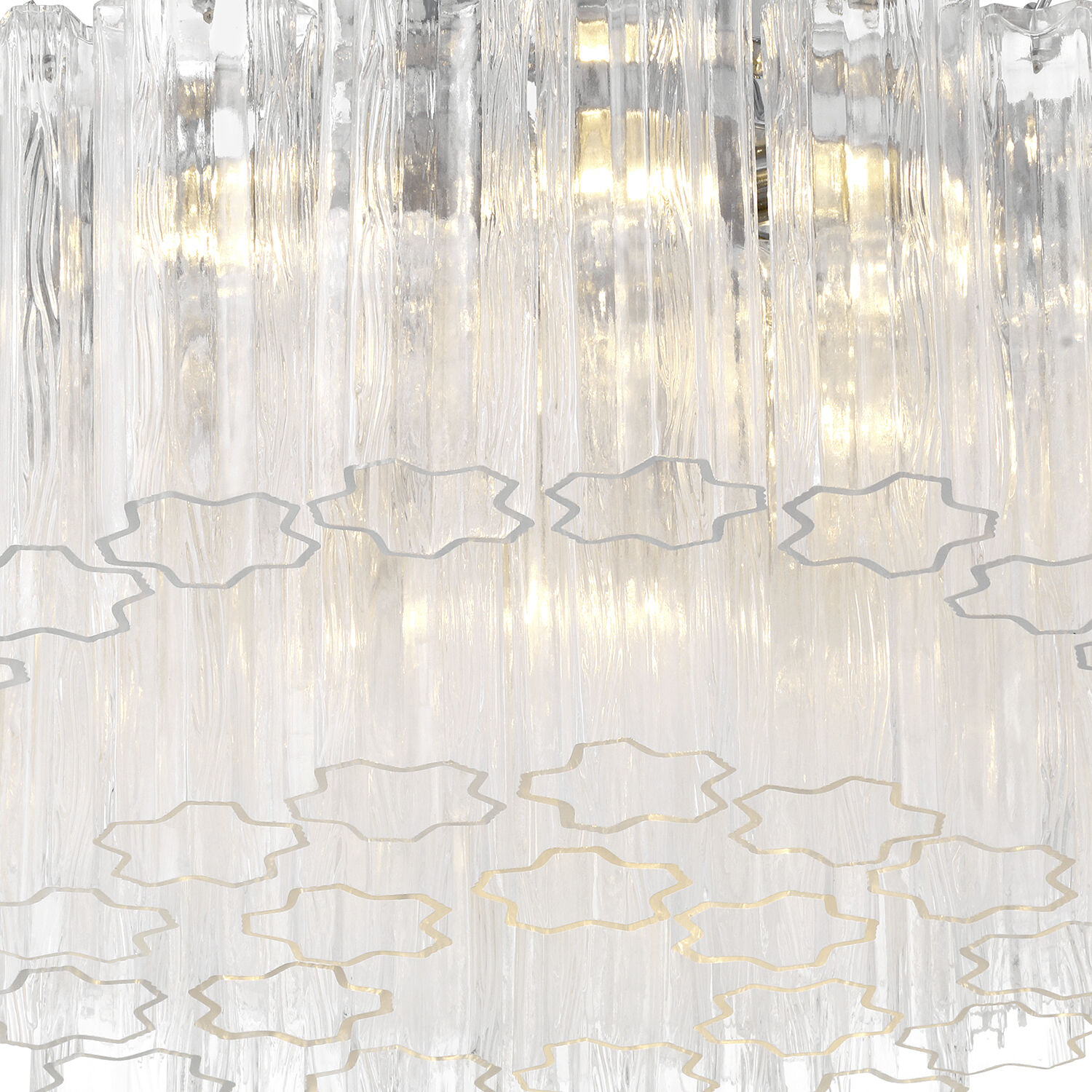 Addis 7 Light 22.25 inch Polished Chrome Flush Ceiling Light in Tronchi Glass Clear