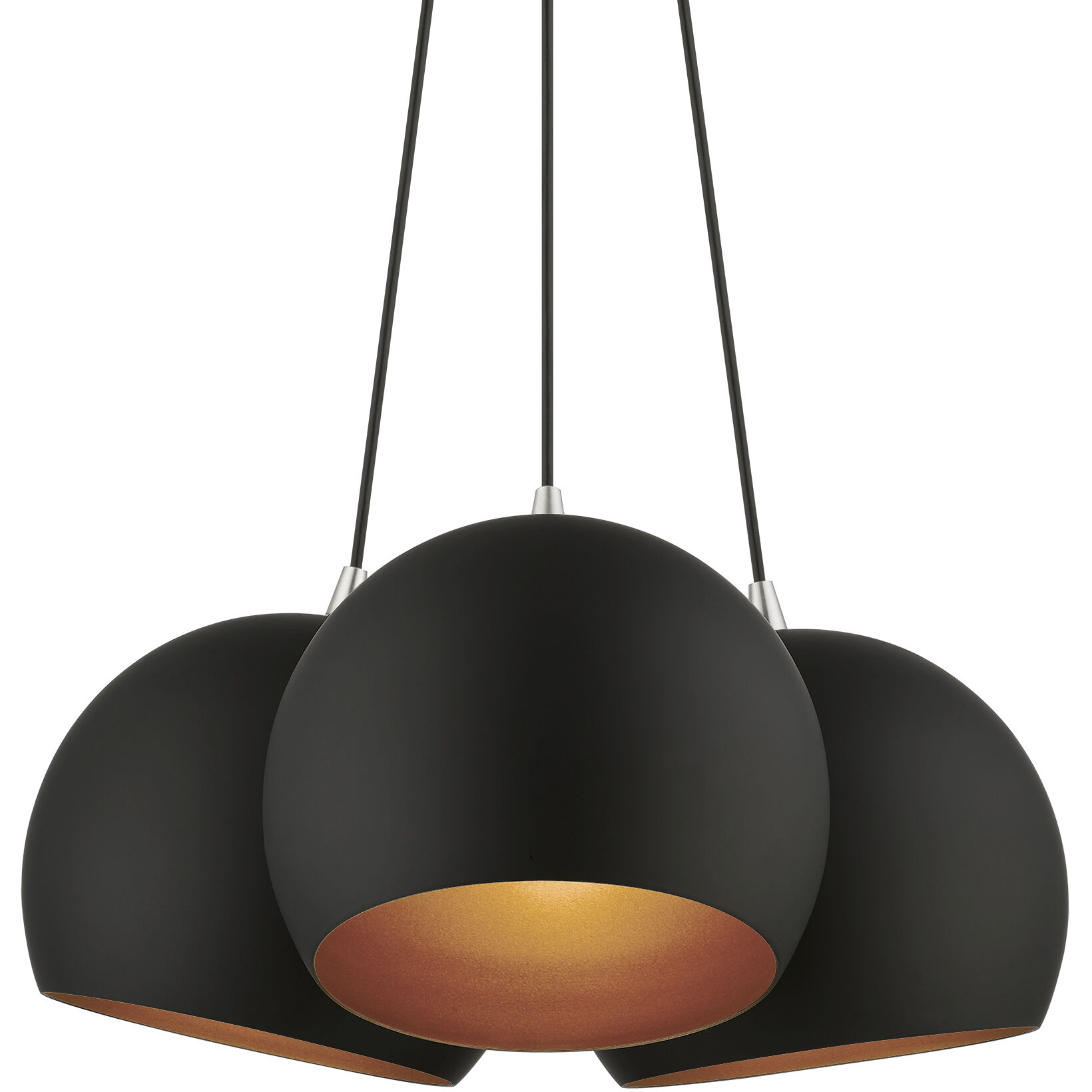 Piedmont 3 Light 22 inch Black with Brushed Nickel Accents Globe Pendant Ceiling Light