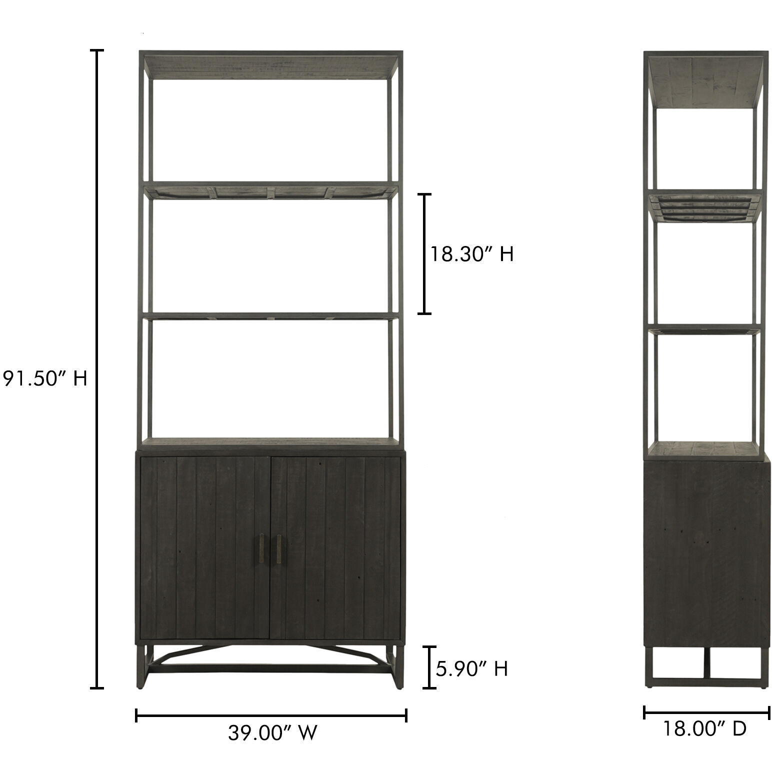 Sierra Black Bookshelf