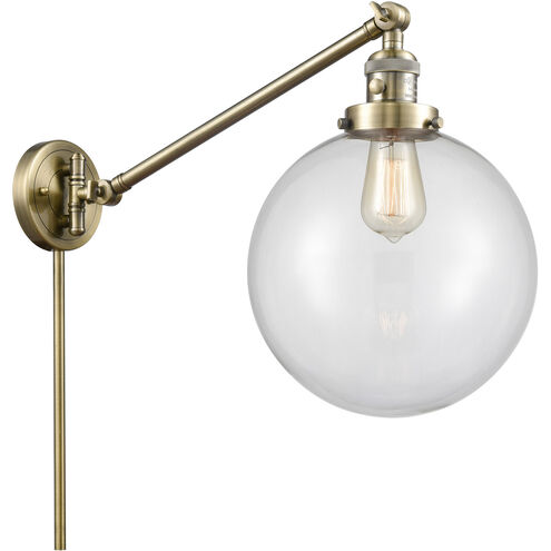 X-Large Beacon 18 inch 60.00 watt Antique Brass Swing Arm Wall Light, Franklin Restoration