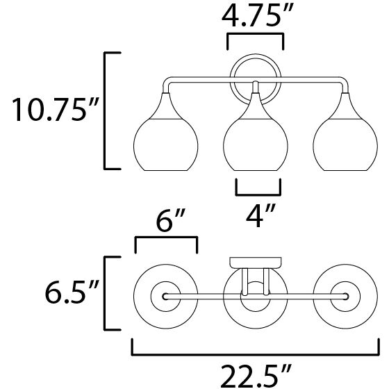 Neve 3 Light 22.5 inch Polished Chrome Bath Vanity Wall Light