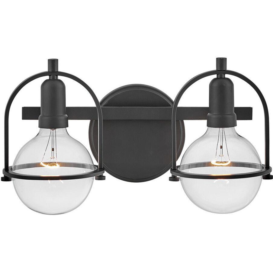 Somerset 2 Light 16 inch Black Vanity Light Wall Light