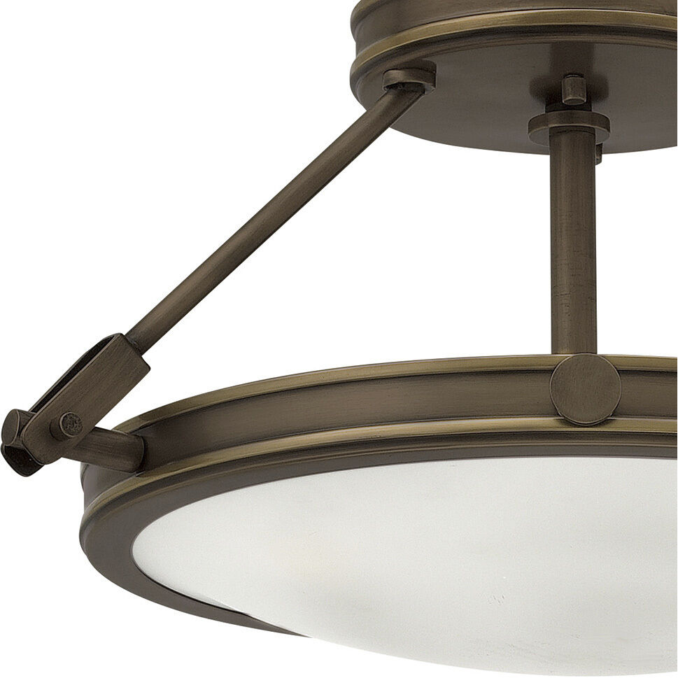 Collier 3 Light 16.5 inch Light Oiled Bronze Indoor Semi-Flush Mount Ceiling Light