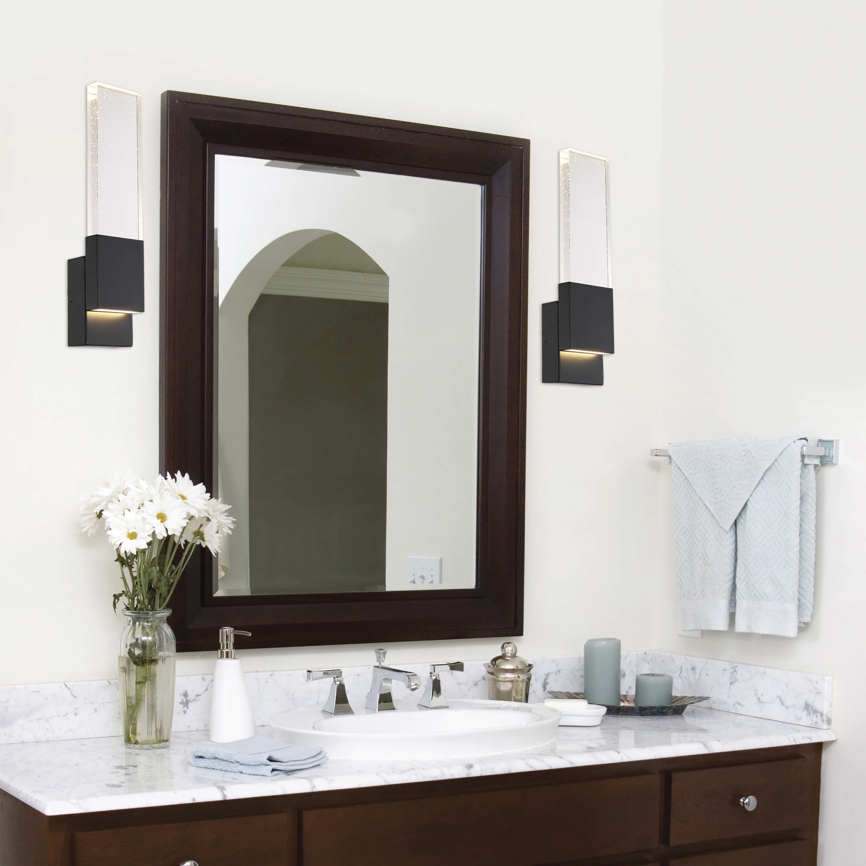 Ellusion LED 5 inch Matte Black ADA Wall Sconce Wall Light, Large