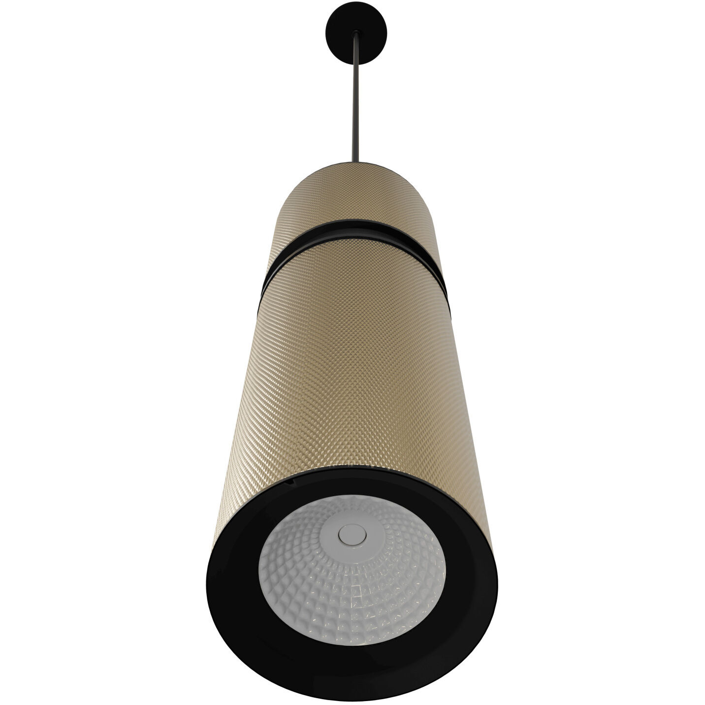 Cicada LED 3 inch Knurled Brass with Black Pendant Ceiling Light