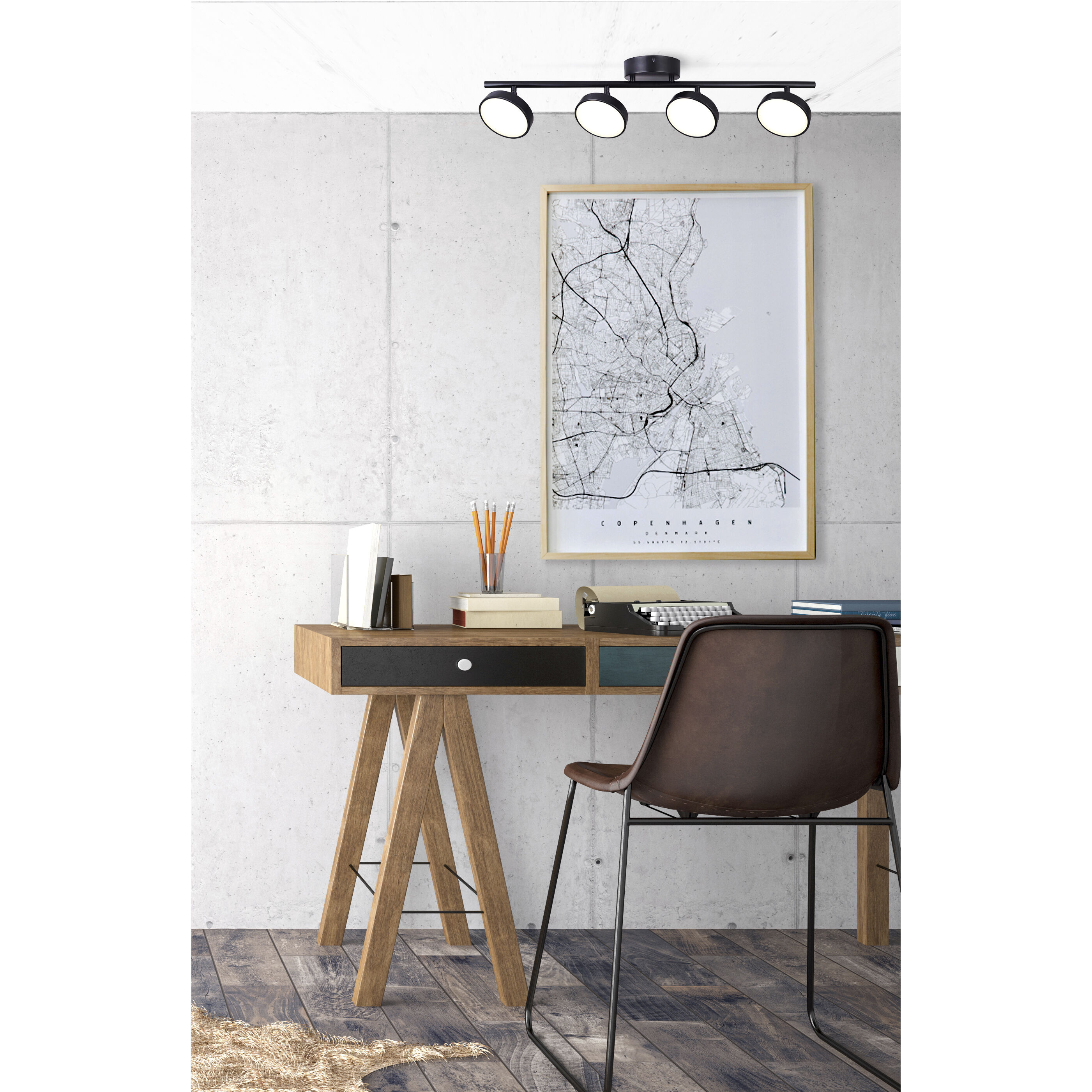 Neelia 4 Light Black Track Light Ceiling Light